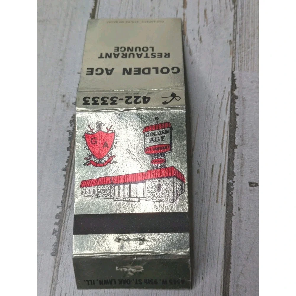 Vintage Matchbook Cover Golden‎ Ago Restaurant Lounge Chicago, IL